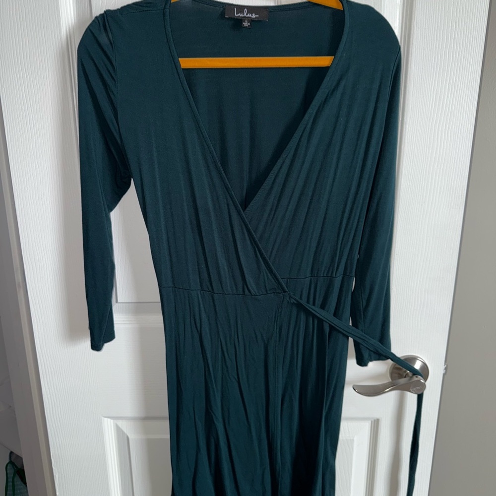 Lulu's Teal Wrap Dress